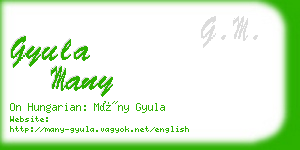 gyula many business card